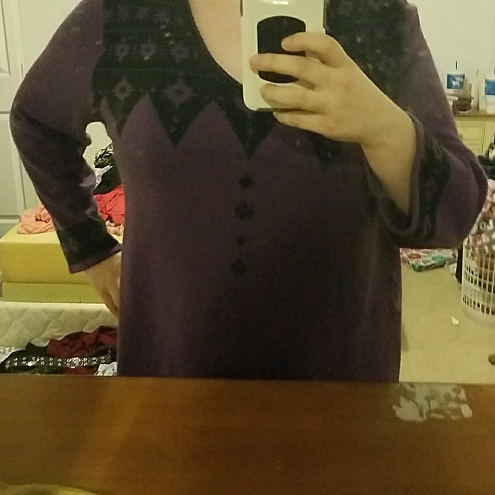 Purple and black sweater